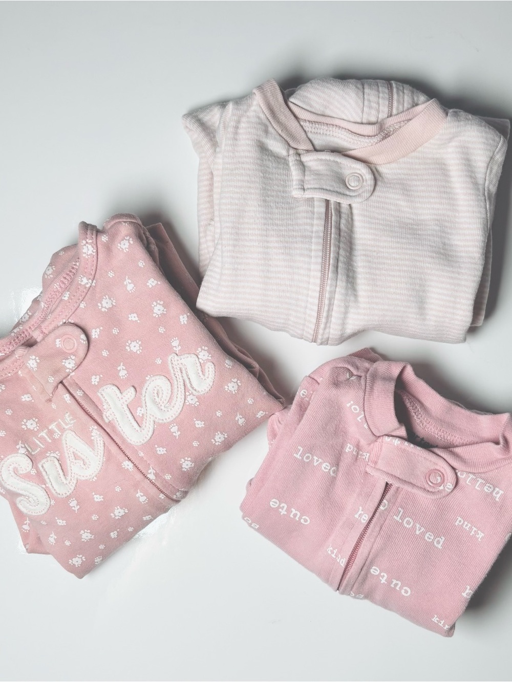 Carter's Baby Girls 2-Way Zip Sleepers Lot of 3 Coquette Cottagecore 3-6M